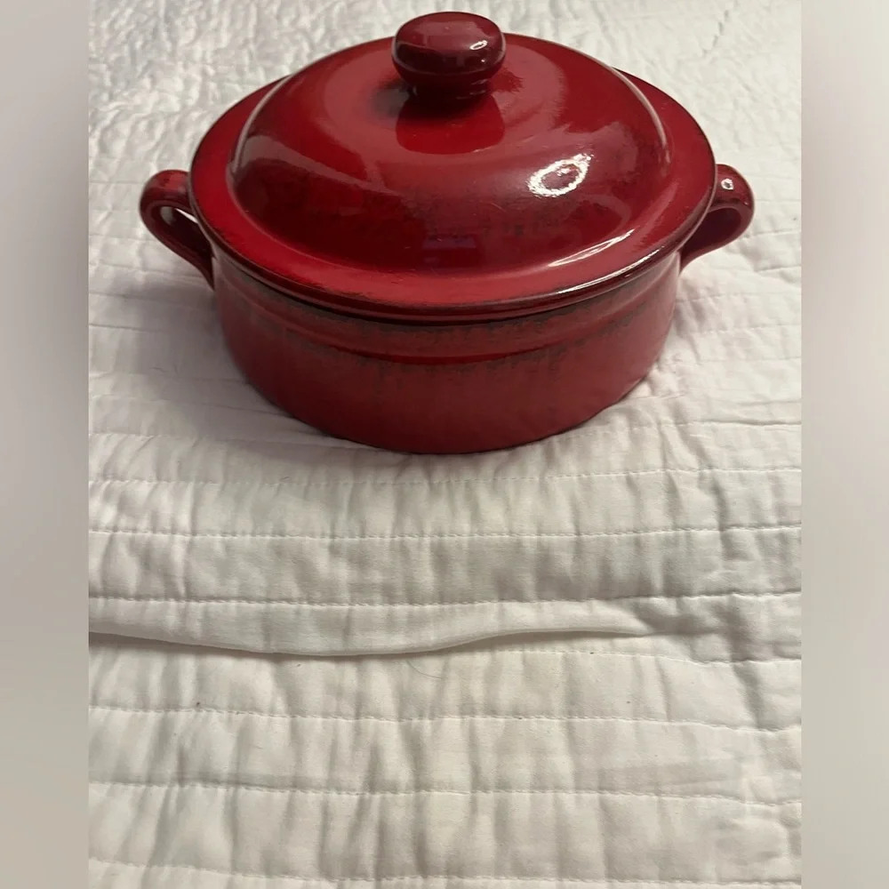 De silva two handled Terra cotta casserole dish with lid